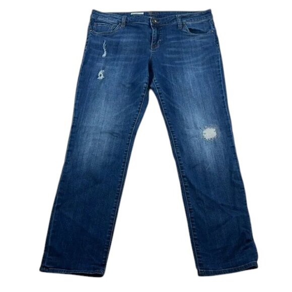 Kut from the Kloth Boyfriend Distressed Jeans Mid Rise Stretch Women’s Size 14 - Picture 1 of 11